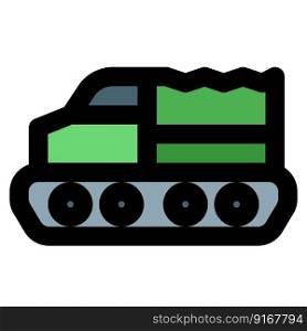 Military vehicle equipped with caterpillar track