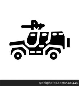 military vehicle glyph icon vector. military vehicle sign. isolated contour symbol black illustration. military vehicle glyph icon vector illustration