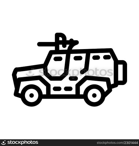 military vehicle line icon vector. military vehicle sign. isolated contour symbol black illustration. military vehicle line icon vector illustration