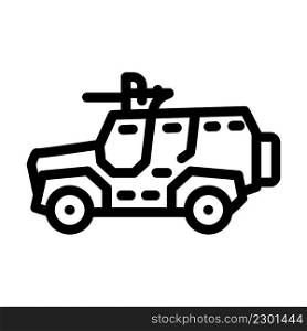military vehicle line icon vector. military vehicle sign. isolated contour symbol black illustration. military vehicle line icon vector illustration