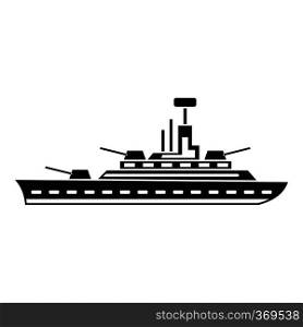 Military warship icon in simple style isolated on white background vector illustration. Military warship icon, simple style