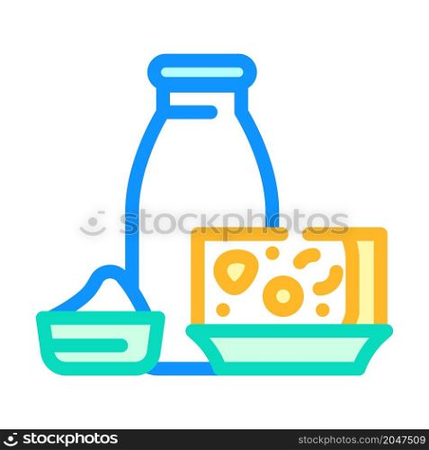 milk and cheese dairy product color icon vector. milk and cheese dairy product sign. isolated symbol illustration. milk and cheese dairy product color icon vector illustration