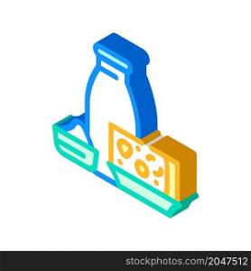 milk and cheese dairy product isometric icon vector. milk and cheese dairy product sign. isolated symbol illustration. milk and cheese dairy product isometric icon vector illustration