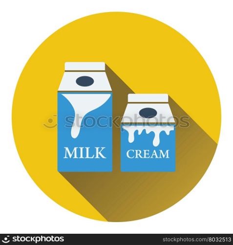 Milk and cream container icon. Flat color design. Vector illustration.