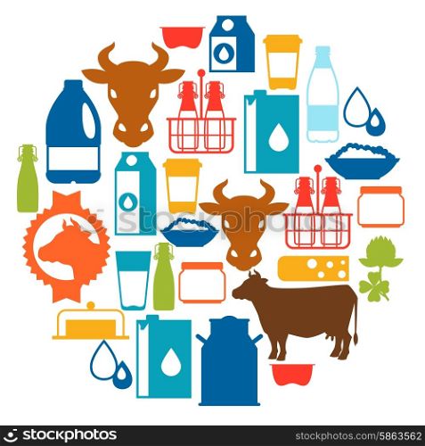 Milk background with dairy products and objects. Milk background with dairy products and objects.
