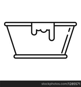 Milk basin icon. Outline milk basin vector icon for web design isolated on white background. Milk basin icon, outline style