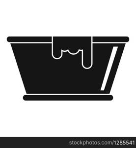 Milk basin icon. Simple illustration of milk basin vector icon for web design isolated on white background. Milk basin icon, simple style