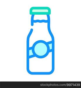 milk bottle color icon vector. milk bottle sign. isolated symbol illustration. milk bottle color icon vector illustration flat