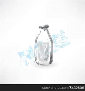 milk bottle grunge icon