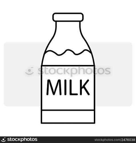 Milk bottle icon in linear style. Vector illustration. stock image. EPS 10.. Milk bottle icon in linear style. Vector illustration. stock image.