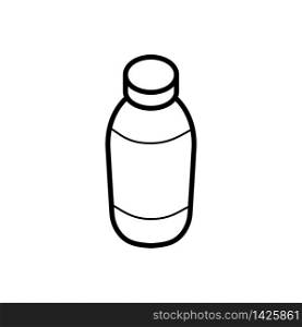 Milk bottle icon in trendy flat design