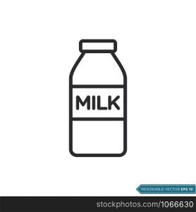 Milk Bottle Icon Vector Template Illustration Design