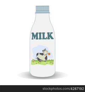 milk bottle, illustration in vector format