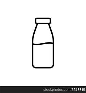 Milk bottle or dairy products vector icon in outline style.