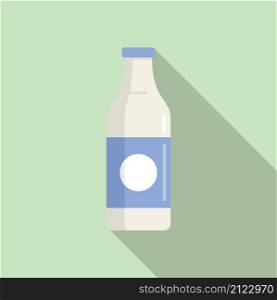Milk bottle probiotic icon flat vector. Gut bacteria. Health fermentation. Milk bottle probiotic icon flat vector. Gut bacteria