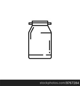 Milk can isolated dairy farm linear monochrome product. Vector container or canister icon. Dairy container or milk can isolated line art icon