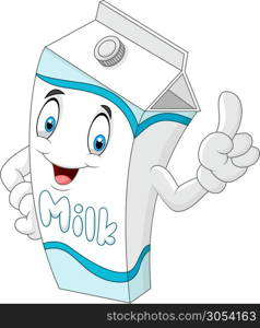 Milk carton pointing with his finger