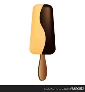 Milk chocolate wave popsicle icon. Cartoon of milk chocolate wave popsicle vector icon for web design isolated on white background. Milk chocolate wave popsicle icon, cartoon style