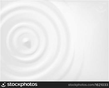 Milk circle ripple. Concentric splash waves on cream, yogurt or dairy product. Realistic top view round drop ripples texture, vector concept. Radial waves or rings for advertisement. Milk circle ripple. Concentric splash waves on cream, yogurt or dairy product. Realistic top view round drop ripples texture, vector concept