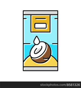 milk coconut coco color icon vector. milk coconut coco sign. isolated symbol illustration. milk coconut coco color icon vector illustration