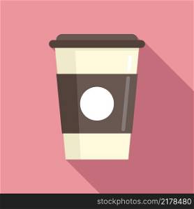 Milk coffee cup icon flat vector. Morning bean. Mug drink. Milk coffee cup icon flat vector. Morning bean