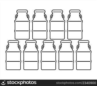 Milk Container Icon, Milk Container Used For Storing, Shipping, Dispensing Milk Vector Art Illustration