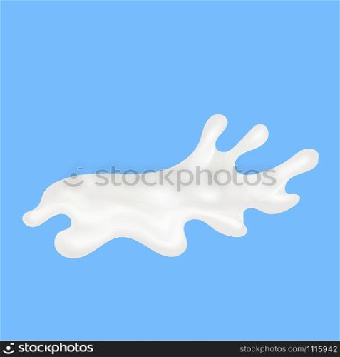 Milk cream splash isolated on blue background. High quality vector design trmplate.