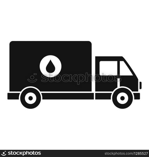 Milk delivery truck icon. Simple illustration of milk delivery truck vector icon for web design isolated on white background. Milk delivery truck icon, simple style