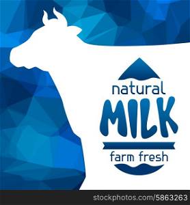 Milk emblem design on abstract polygon background. Milk emblem design on abstract polygon background.