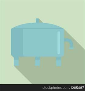 Milk factory tank icon. Flat illustration of milk factory tank vector icon for web design. Milk factory tank icon, flat style
