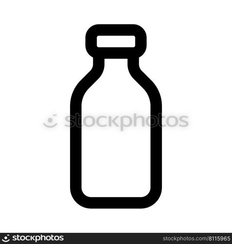 Milk filled in portable glass bottle.