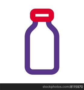 Milk filled in portable glass bottle.
