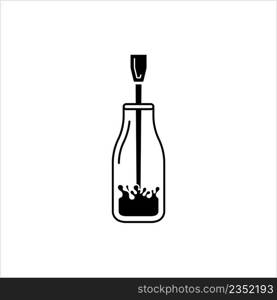 Milk Filling In Bottle Icon Vector Art Illustration