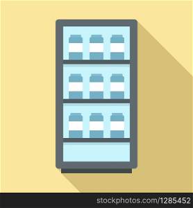 Milk fridge icon. Flat illustration of milk fridge vector icon for web design. Milk fridge icon, flat style