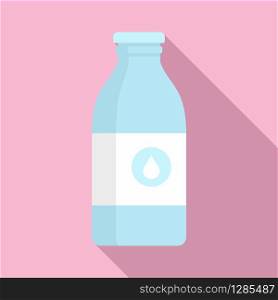 Milk glass bottle icon. Flat illustration of milk glass bottle vector icon for web design. Milk glass bottle icon, flat style