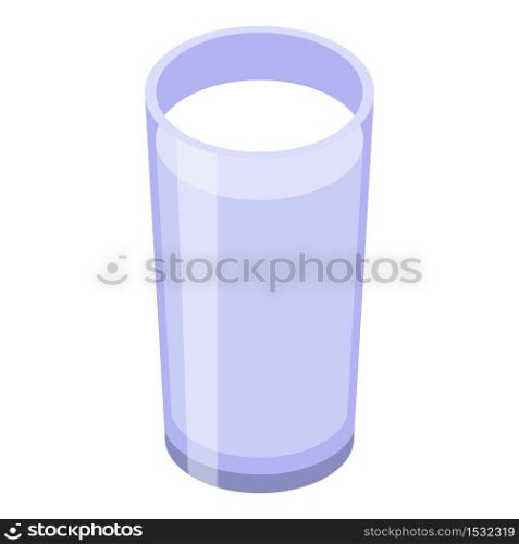 Milk glass icon. Isometric of milk glass vector icon for web design isolated on white background. Milk glass icon, isometric style