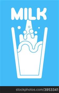 Milk glass. Splash of fresh milk. Vector illustration.&#xA;