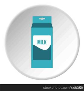 Milk icon in flat circle isolated vector illustration for web. Milk icon circle