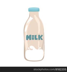 milk in a glass vector illustration. Milk poured into glass on a blue background,. milk in a glass vector illustration. Milk poured into glass on a blue background