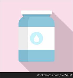Milk jar icon. Flat illustration of milk jar vector icon for web design. Milk jar icon, flat style