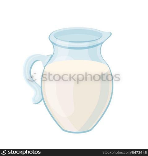 milk jug cartoon vector. glass pitcher, fresh cream, dairy drink milk jug vector illustration. milk jug cartoon vector illustration