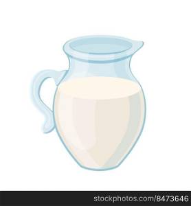 milk jug cartoon vector. glass pitcher, fresh cream, dairy drink milk jug vector illustration. milk jug cartoon vector illustration