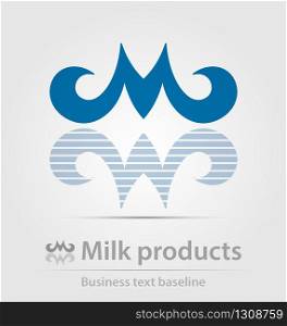 Milk products business icon for creative design. Milk products business icon