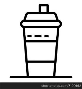 Milk shaker bottle icon. Outline milk shaker bottle vector icon for web design isolated on white background. Milk shaker bottle icon, outline style