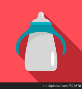 Milk sippy cup icon. Flat illustration of milk sippy cup vector icon for web design. Milk sippy cup icon, flat style