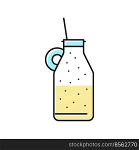 milk smoothie fruit juice food color icon vector. milk smoothie fruit juice food sign. isolated symbol illustration. milk smoothie fruit juice food color icon vector illustration