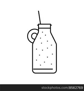 milk smoothie fruit juice food line icon vector. milk smoothie fruit juice food sign. isolated contour symbol black illustration. milk smoothie fruit juice food line icon vector illustration