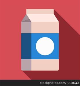 Milk tetra pack icon. Flat illustration of milk tetra pack vector icon for web design. Milk tetra pack icon, flat style