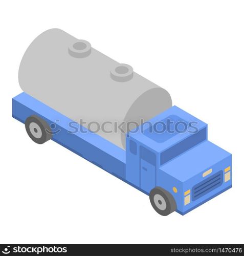 Milk truck icon. Isometric of milk truck vector icon for web design isolated on white background. Milk truck icon, isometric style