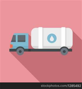 Milk truck tank icon. Flat illustration of milk truck tank vector icon for web design. Milk truck tank icon, flat style